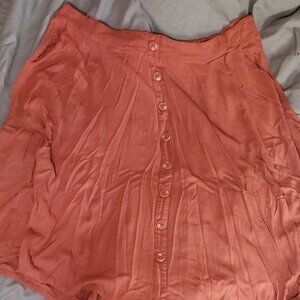 Torrid Mauve Button Midi Skirt with Pockets